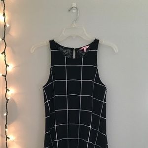 Black + White Plaid London Style Mini Dress
